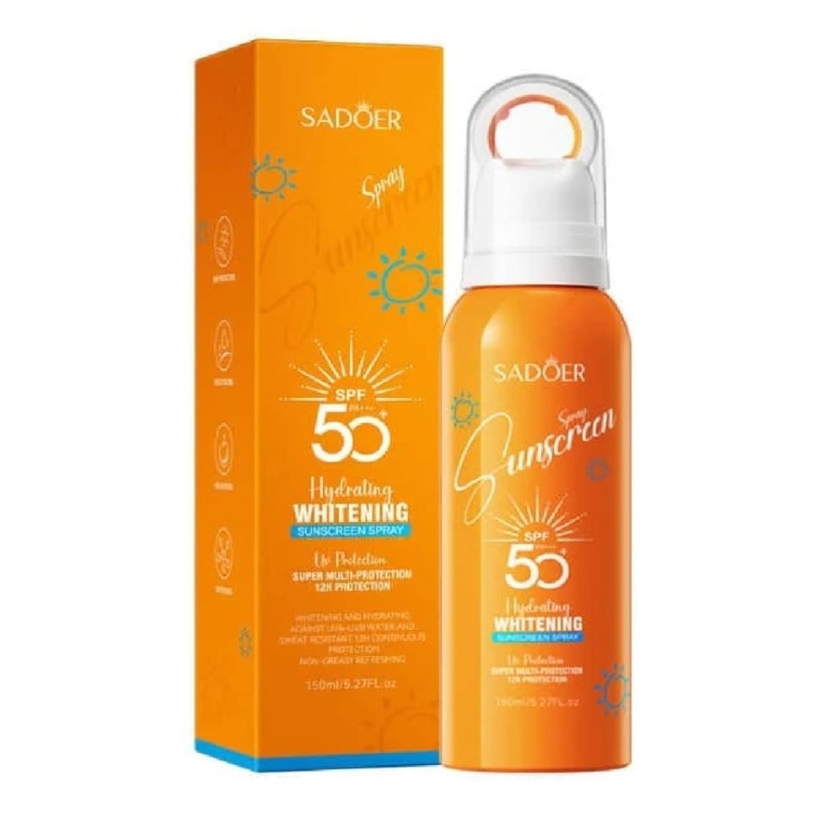 اسپری ضدآفتاب بدون رنگ سادور SPF 50