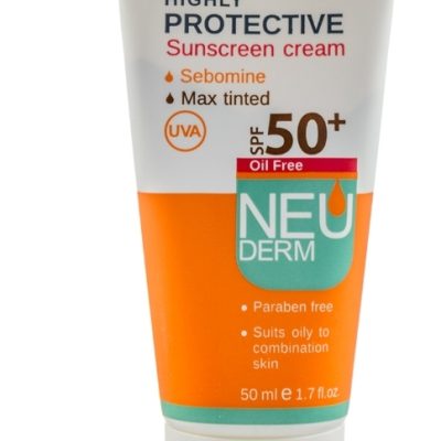 کرم ضدآفتاب فاقد چربی رنگی تیره نئودرم SPF50